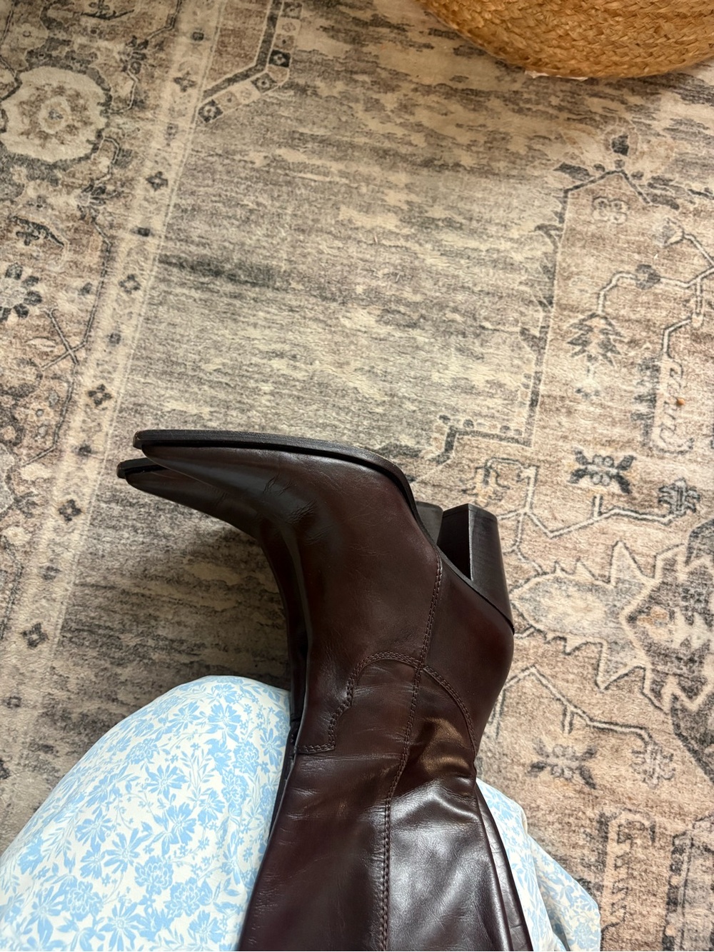 Free People Copenhagen leather point boots brown size 8.5 western cowgirl - Picture 13 of 16